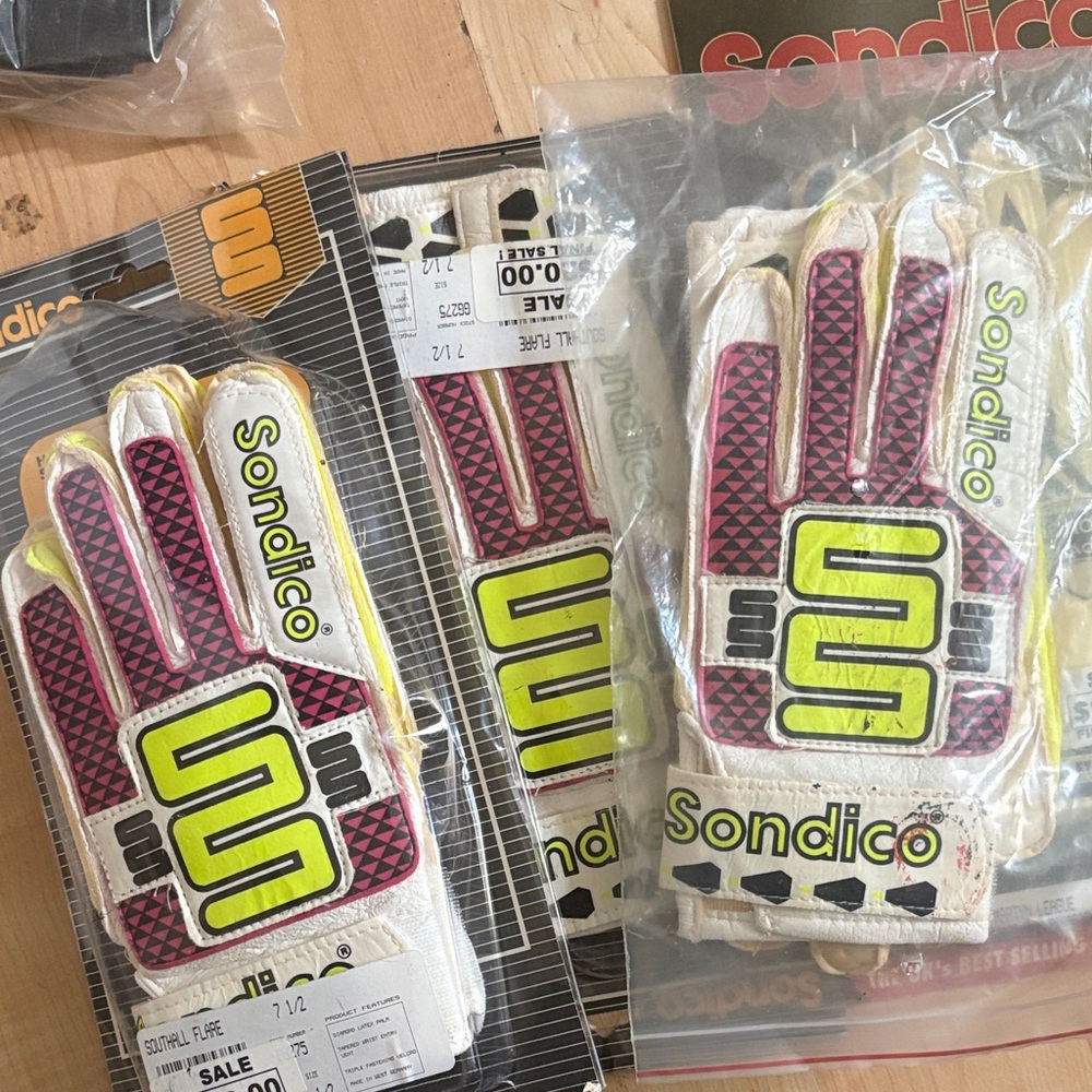 (Retro) Sondico Pink and Yellow Goalkeeper Gloves (7/12) men’s gloves